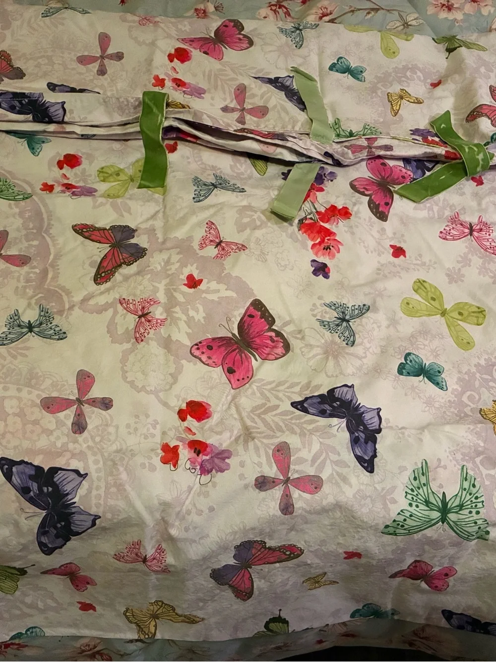 Pottery Barn 100% Cotton Twin Butterfly Floral Duvet Cover
